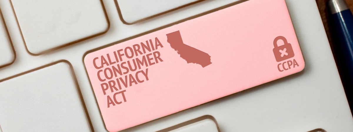 CCPA concept_ a white computer keyword with a lock, a California shape and the text California consumer privacy act=Shutterstock_1590884833
